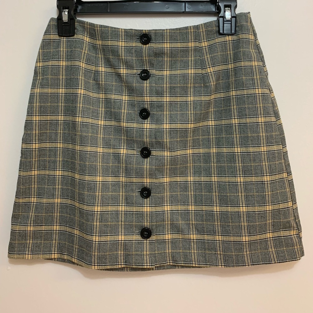 Forever 21 Plaid Button Skirt